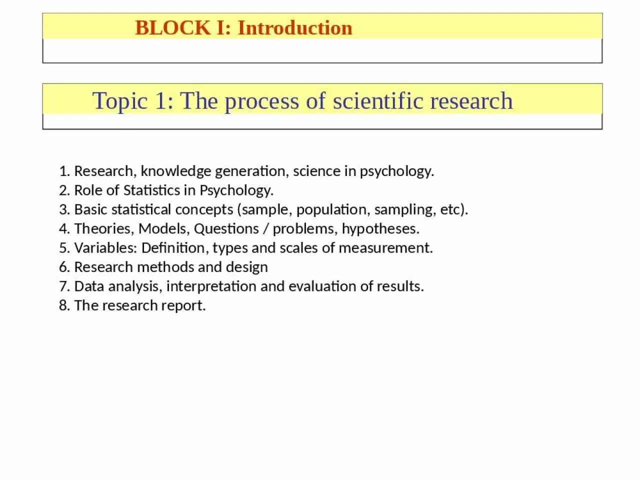 PPT-Topic 1 : The process