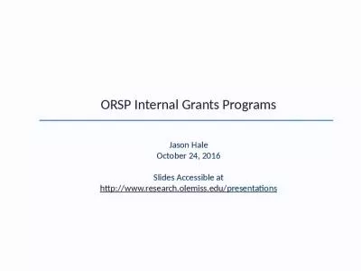 ORSP Internal Grants Programs