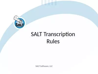 SALT Transcription Rules