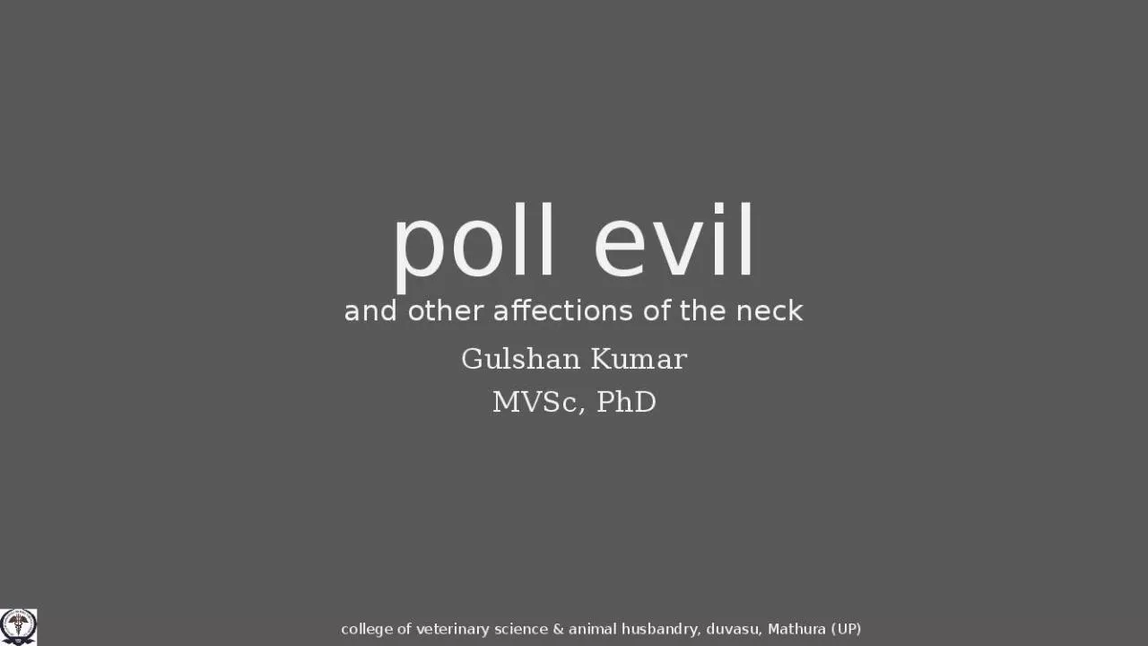 PPT-poll evil and other affections of the neck