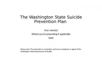 The Washington State Suicide Prevention Plan