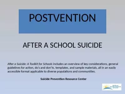 AFTER A SCHOOL SUICIDE POSTVENTION