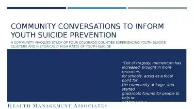 Community Conversations to Inform Youth Suicide Prevention