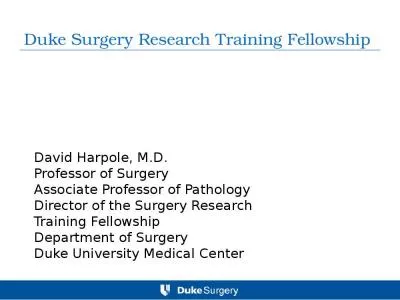 Duke Surgery  Research  Training Fellowship