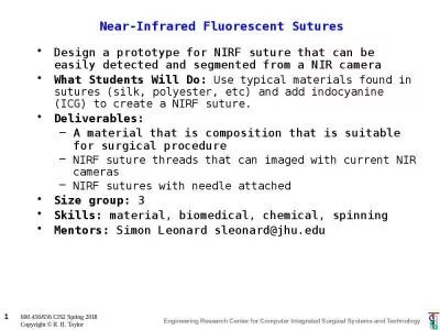 Near-Infrared Fluorescent Sutures