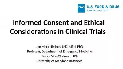 Informed Consent and Ethical Considerations in Clinical Trials