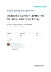 DAVIDELLERMANINALIENABLERIGHTS:ALITMUSTESTFORLIBERALTHEORIESOFJUSTICE(