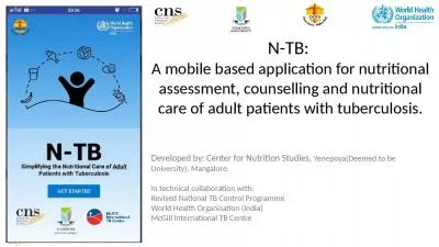 N-TB:  A mobile based application for nutritional assessment, counselling and nutritional