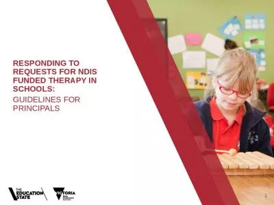 RESPONDING TO REQUESTS FOR NDIS FUNDED THERAPY IN SCHOOLS