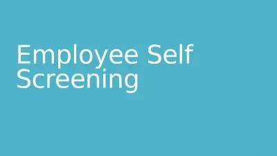 Employee Self Screening