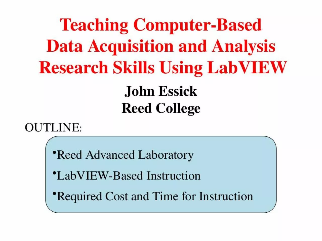 PPT-Teaching Computer-Based Data Acquisition and Analysis