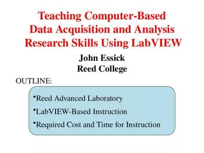 Teaching Computer-Based Data Acquisition and Analysis