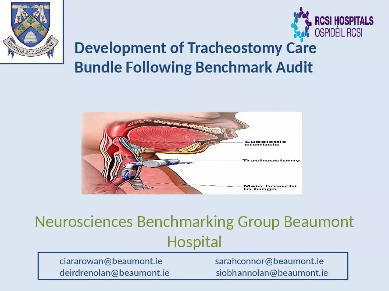 PPT-Development of Tracheostomy Care Bundle Following Benchmark Audit