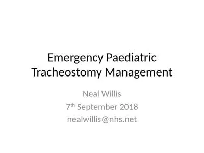 Emergency Paediatric  Tracheostomy