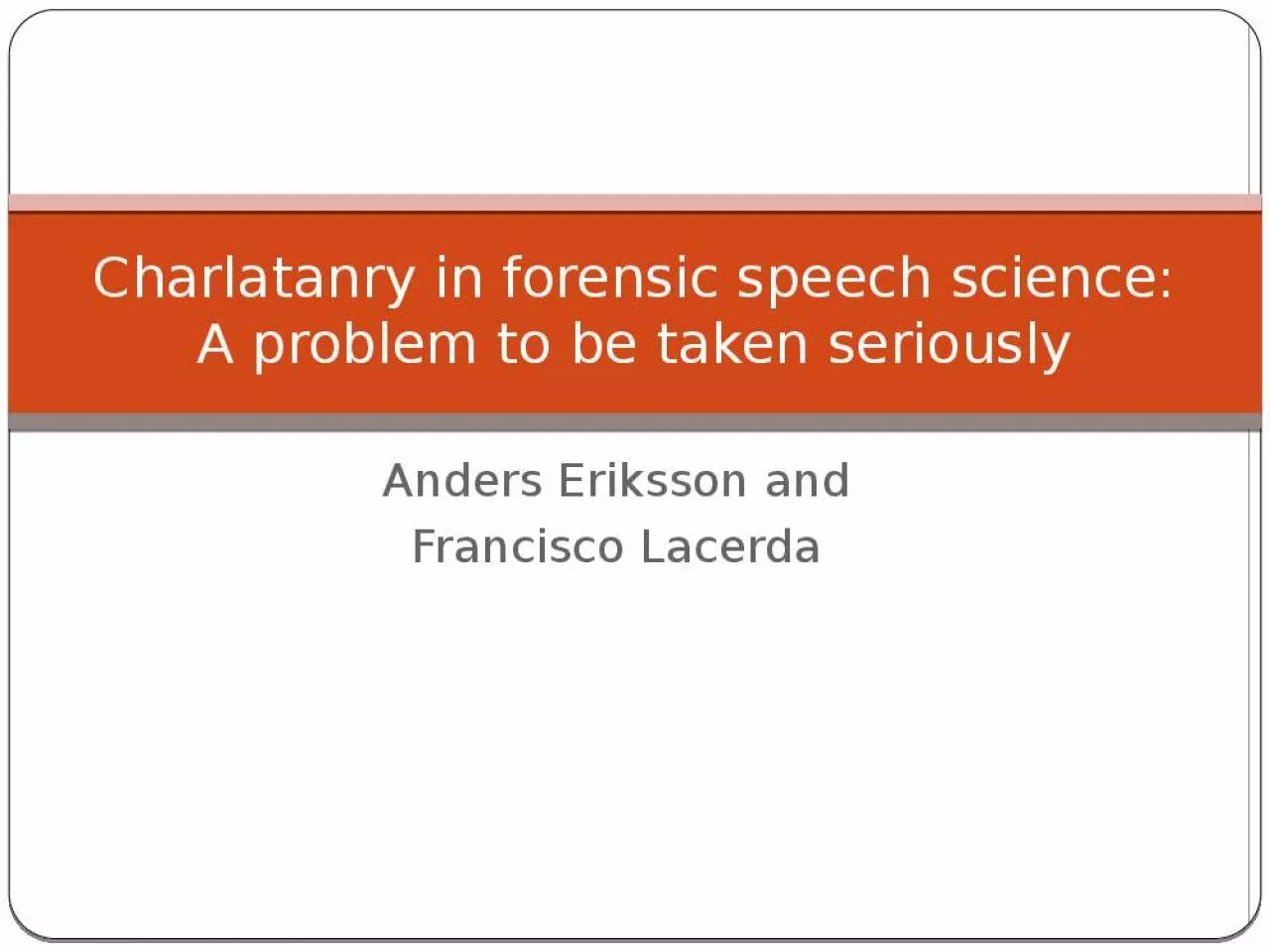 PPT-Anders Eriksson and Francisco