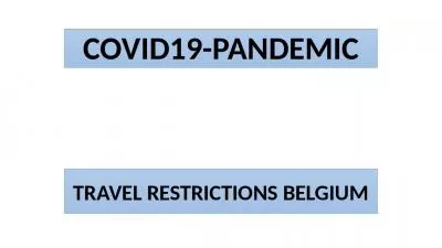 COVID19-PANDEMIC TRAVEL RESTRICTIONS BELGIUM