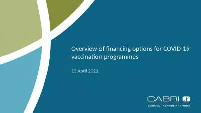 Overview of financing options for COVID-19 vaccination programmes