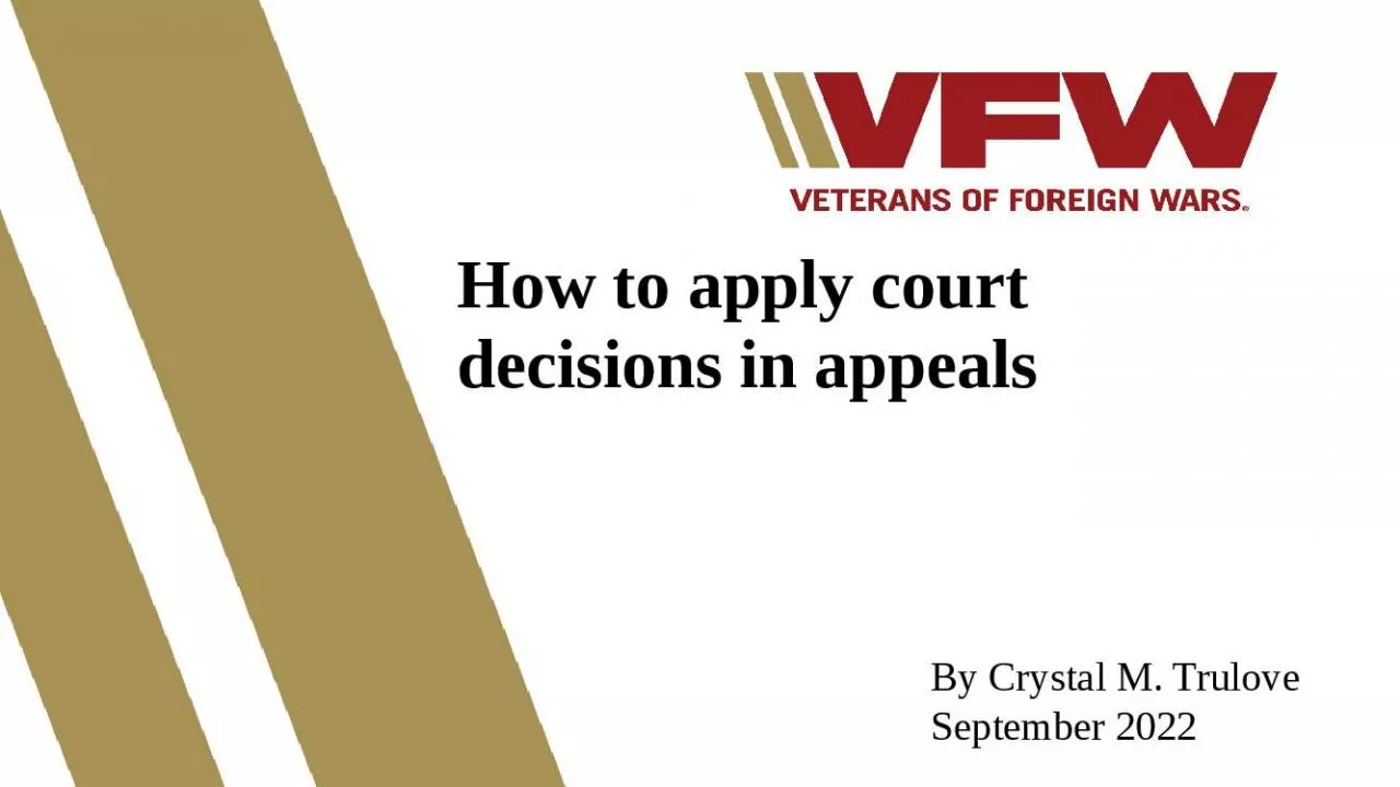 PPT-How to apply court decisions in appeals