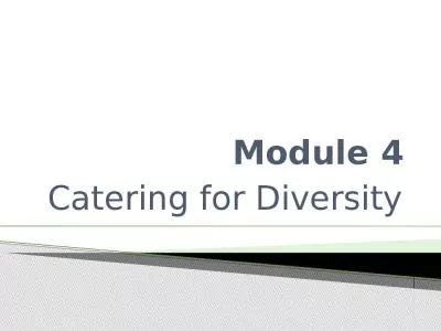 Module 4 Catering for Diversity