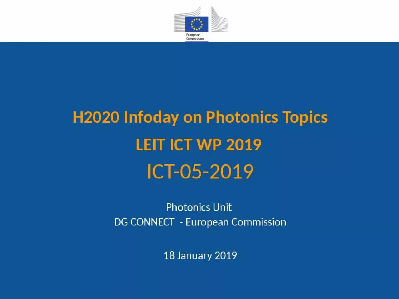 PPT-H2020 Infoday on Photonics Topics