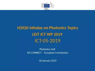 H2020  Infoday  on Photonics Topics