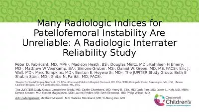 Many Radiologic Indices for Patellofemoral Instability Are Unreliable: A Radiologic Interrater