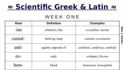 ≈ Scientific Greek & Latin ≈