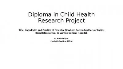 Diploma in Child Health Research Project