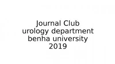 Journal Club urology department