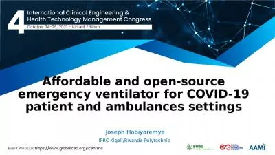 Affordable and open-source emergency ventilator for COVID-19 patient and ambulances settings