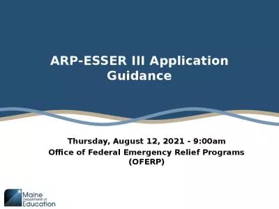 ARP-ESSER III Application Guidance