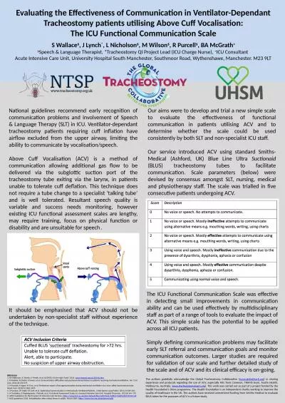 Evaluating the Effectiveness of Communication in Ventilator-Dependant Tracheostomy patients utilisi