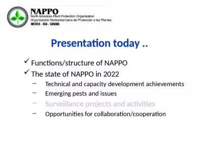 Functions/structure of NAPPO