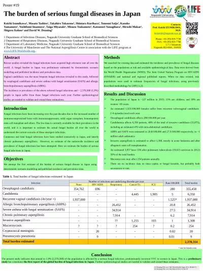 The burden of serious fungal diseases in Japan