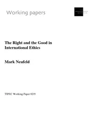 The Right and the Good in International Ethics Mark Neufeld    TIPEC W