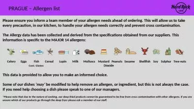 PRAGUE  – Allergen list