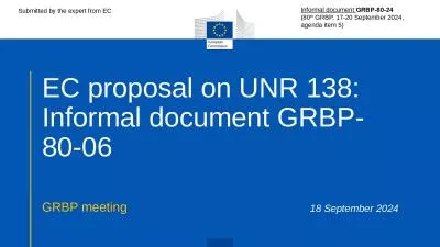 EC  proposal  on UNR 138: Informal document GRBP-80-06