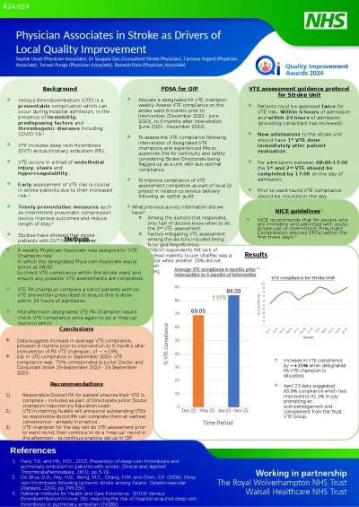 Physician Associates in Stroke as Drivers of Local Quality Improvement