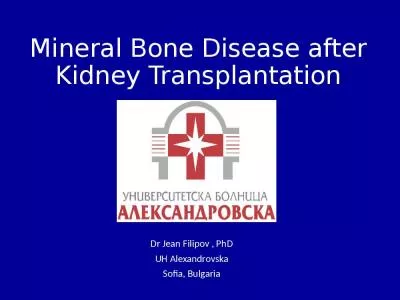 Mineral Bone Disease after Kidney Transplantation