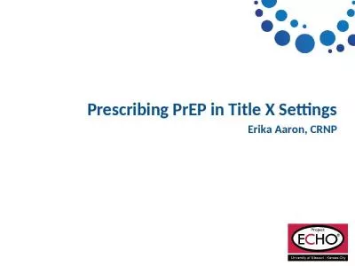 Prescribing  PrEP  in Title X Settings