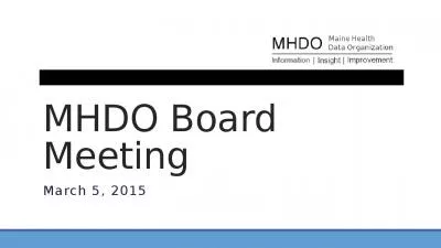 MHDO Board Meeting March 5, 2015