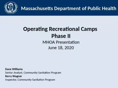 Operating Recreational Camps  Phase