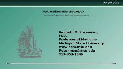 Work, Health Disparities and COVID-19