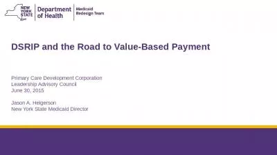 DSRIP and the Road to Value-Based Payment