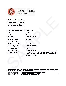 Conners 3–Teacher