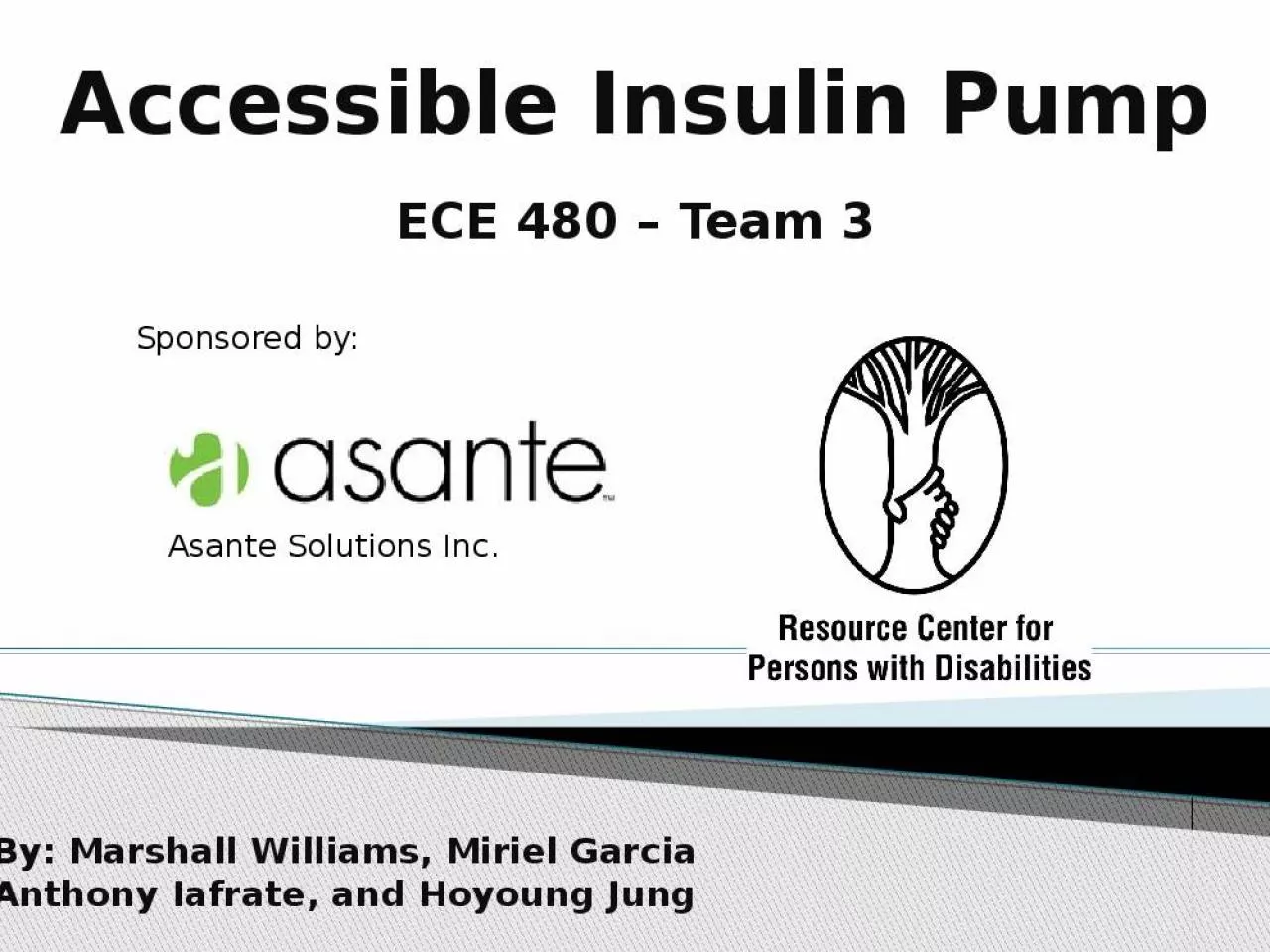 PPT-Accessible Insulin Pump ECE 480 – Team 3