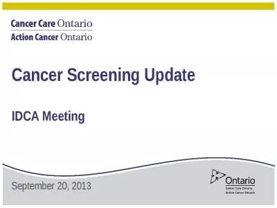 Cancer Screening Update Cancer Screening Breast Screening Program