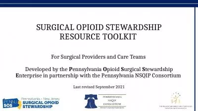 Surgical Providers Teams Developed Pennsylvania Opioid Surgical