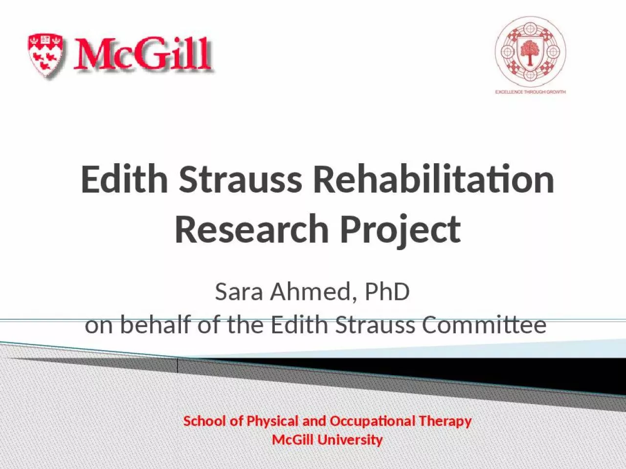 PPT-Edith Strauss Rehabilitation Research Ahmed Edith Strauss Physical