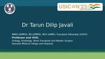 Tarun Dilip Transplant Urology Andrology Renal Transplant Robotic